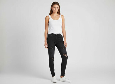 jeansy stradivarius czarne: Stradivarius, Jeansy damskie, rozmiar S