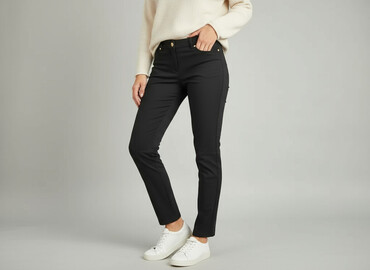 miss curry jeans: Material trousers for women, size L