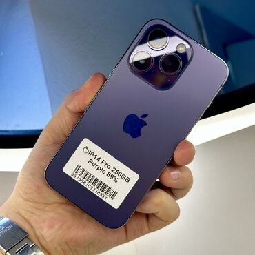 Apple iPhone: IPhone 14 Pro, Б/у, 256 ГБ, Deep Purple, Защитное стекло, 89 %