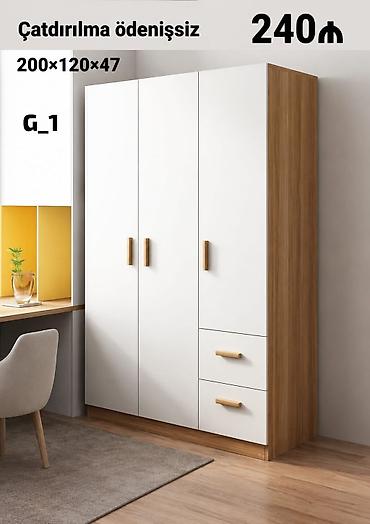 çekmeceli plastik sandıqlar: G_1 model şkaf Ölçü: 200×120×47 sm - 3 qapılı dizayn - 2 alt çekməce — 1