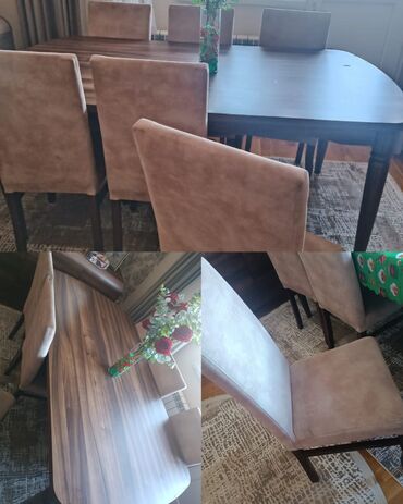 plastik masa və oturacaqlar: Masa desti tecılı bugün evdən çıxmalidir ‼️ 6 oturacaq ilə 200 AZN