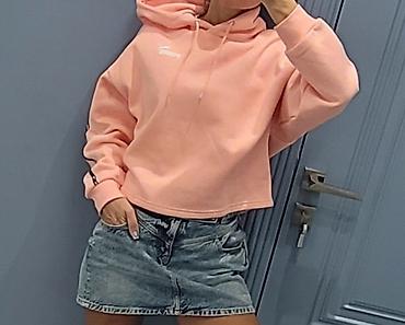 idman geyimləri: Puma qadın hoodie - Rəng: açıq şaftalı/çəhrayı - Model: qısa kəsimli — 2