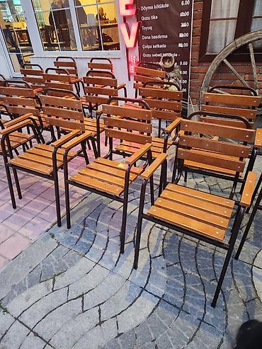 Bağ, çöl mebeli: Kafe və açıq məkanlar üçün masa-stul dəsti - Material: taxta — 5