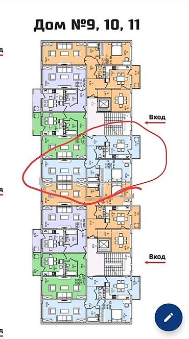 жк самолет бишкек: 2 комнаты, 71 м², Городское ГАИ 108 серия, 8 этаж, ПСО (под самоотделку) — 2