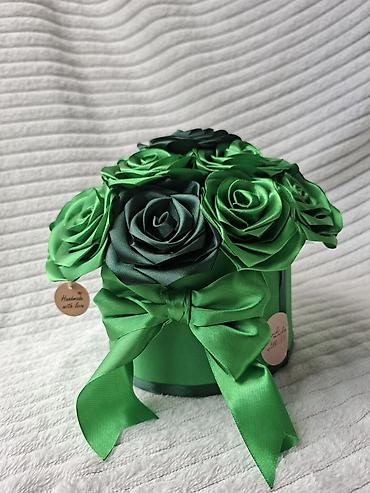 Ostali kućni dekor: Ručne dekorativne kutije sa satenskim cvećem - Unikatne aranžmane — 9