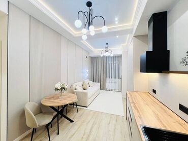 квартира за 10 тысяч в месяц: 1 бөлмө, 40 кв. м, Элитка, 10 кабат, Дизайнердик ремонт