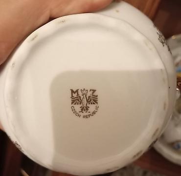 blutut luster: Çay dəsti, rəng - Ağ, Farfor — 2