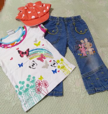 детские джинсы для девочки: Джинсы и брюки, цвет - Белый, Б/у