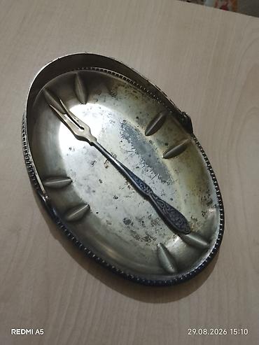 Qab-qacaq və mətbəx ləvazimatları: Metal oval konfet/qəlyanaltı səbəti və bəzək çəngəli dəsti - — 2