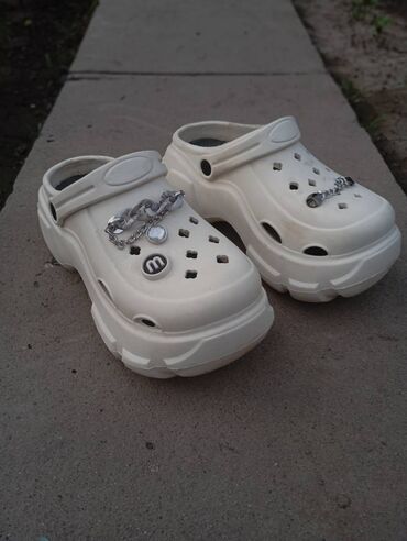 женская обувь 41 размер: Сабо, 40, Crocs, Б/у, цвет - Белый, Самовывоз