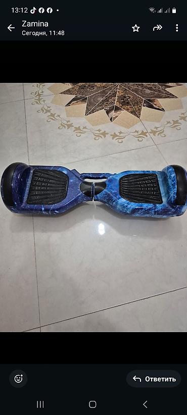 Электротранспорт: Hoverboard (gyroskuter) – 6.5" təkərlər, mavi “kosmos” dizaynlı — 1