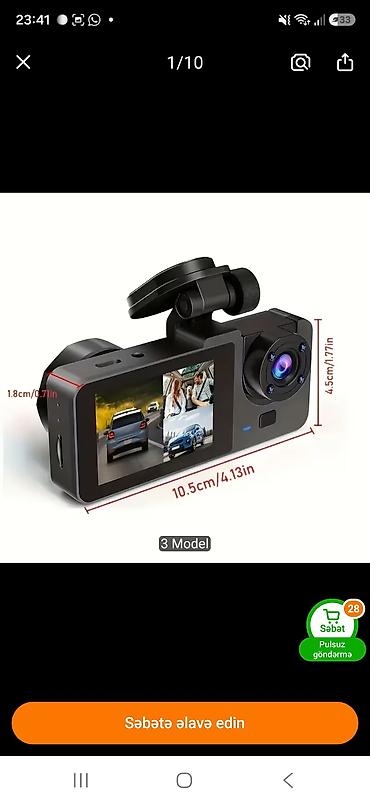 Videoreqistratorlar: Avtomobil DVR – Üçlü linza sistemi (ön + salon + arxa görünüş) — 2