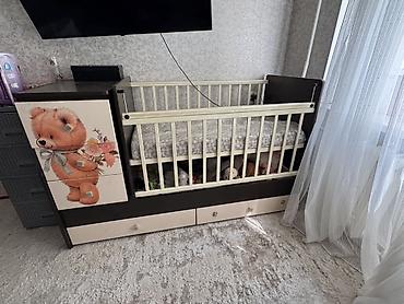 Балдар дүйнөсү: Детская кроватка-трансформер с комодом и ящиками - Формат «кроватка + — 3