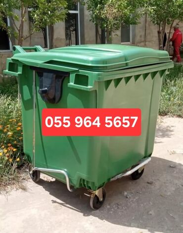 Tullantı qabları: Məişət Tullantı qutuları. 20 lt den 1100 lt qeder movcuddur. Plastik — 16