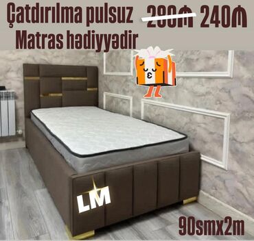 Masa və oturacaq dəstləri: Yeni, Təknəfərlik çarpayı, Bazasız, Matras ilə, Siyirməsiz