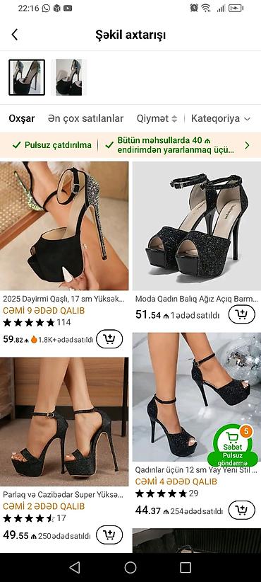 Tuflilər: Tuflilər, Ölçü: 38, rəng - Qara, Yeni — 5