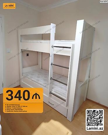 İki mərtəbəli çarpayı – kod: 6054 - Ölçülər: D 80 × H 180 × E 180 sm