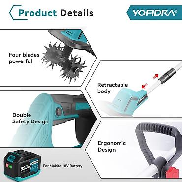 taxıl bicən konbayın: YOFIDRA BL Tiller/Cultivator – akkumulyatorla işləyən oturaq torpaq — 9