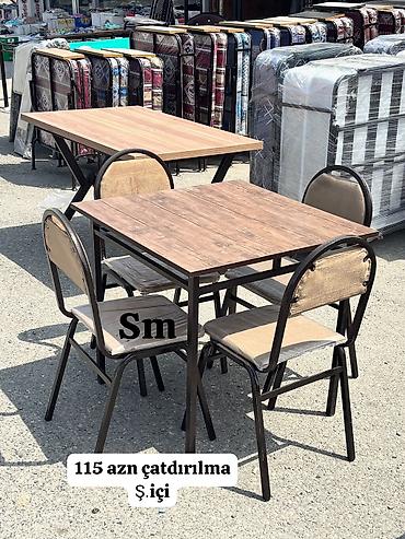 islenmis stol stullar: Mətbəx üçün, Yeni, Dördbucaq masa, 4 stul — 1