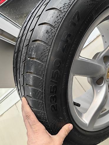 porsche disk: Məhsul: Porsche loqolu yüngül lehimli disk + Continental şin komplekti — 7
