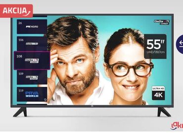 slušalice za spavanje: TV smart 55 Incha Laki Televizor je nov neraspakovamo U kutiju
