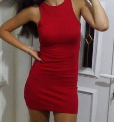 haljine od likre: S (EU 36), color - Red, Cocktail, Without sleeves