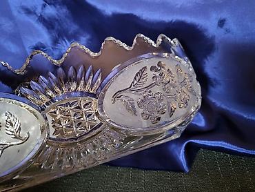 Ostali antikviteti: Kristalna cinija Zajecar iz 70ih.godina. Cinija kristal Zajecar,pun — 9