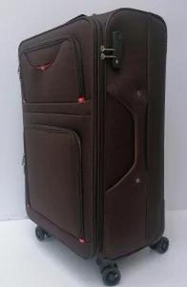 Putni koferi i torbe: Veliki kofer na točkiće – tekstilni, braon - Dimenzije: približno — 11