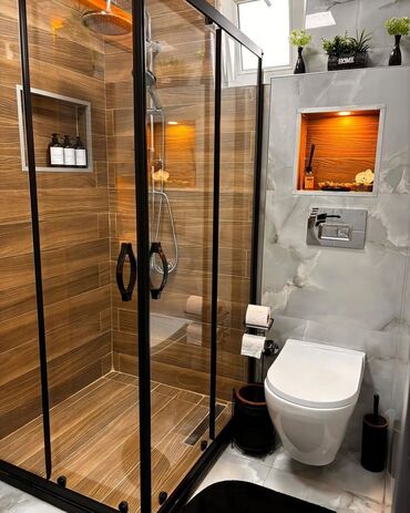 Duş kabinaları, arakəsmələr: Yeni Üstü açıq kabina, Künc üçün, Pulsuz çatdırılma — 9