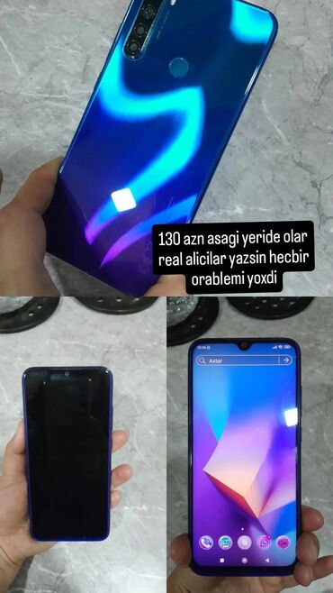 telefon redmi not 7: Xiaomi Redmi Note 8, 8 GB, rəng - Göy, 
 Barmaq izi