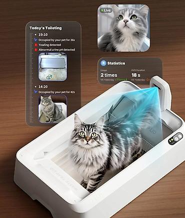 pişik şəkilləri çəkmək: 🐱 Petkit Purobot Crystal Duo With Camera (P9905) – Ağıllı Özünü — 1