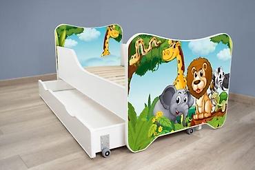 patike dior: Krevet sa fiokom za dečiju sobu sa dušekom 140x70 cm – Happy Kitty + — 1