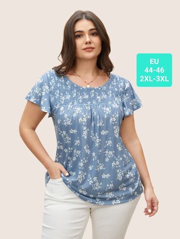kupujem prodajem prsluci: 2XL (EU 44), Floral, color - Light blue