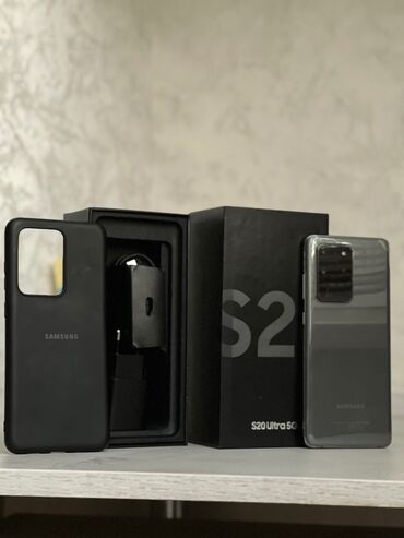 дишовые телефоны: Samsung Galaxy S20 Ultra, Б/у, 128 ГБ, цвет - Серебристый, 1 SIM, eSIM
