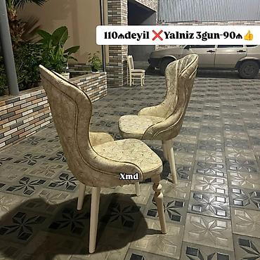 kafe stul: Yemək otağı üçün zərif dizaynlı yumşaq stullar - Model: yüksək — 5