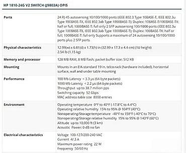 Modemi, ruteri i mrežni uređaji: HP 1810-24G v2 Switch (J9803A) – gigabitni, rack-mount upravljivi svič — 4