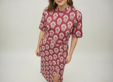 czerwona sukienki midi: Women`s dress, size S (EU 36)