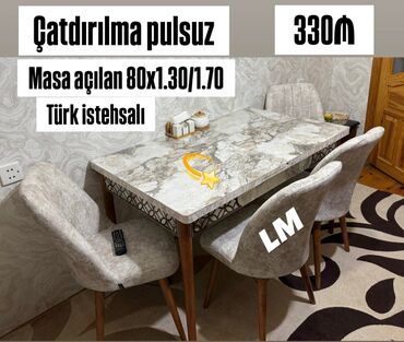 metbex stol stul: Mətbəx üçün, Yeni, Açılan, 4 stul