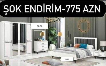 Yataq otağı dəstləri: İkinəfərlik çarpayı, 2 tumba, Azərbaycan, Yeni — 20