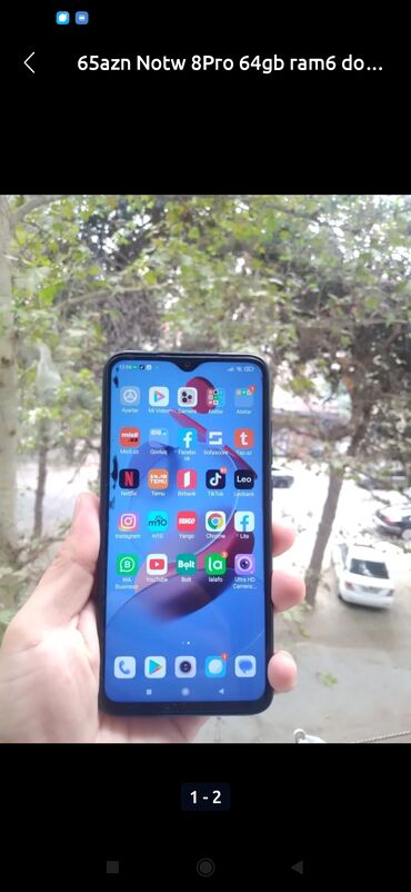 Çaydanlar: Redmi Note 8 Pro, 64 GB, rəng - Qara, Barmaq izi