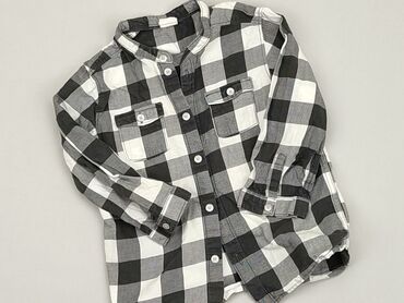 Shirts: Shirt 1.5-2 years, condition - Ideal, pattern - Cell, color - Grey
