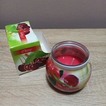 luster sa kristalima: Scented candle, color - Red, New