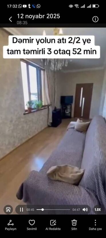 Köhnə tikili: Gəncə, 3 otaqlı, Köhnə tikili, 80 kv. m — 3