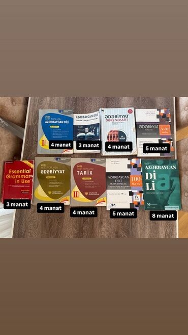 ZX: Mövzu: Azərbaycan dili, ədəbiyyat, tarix və ingilis dili üzrə dərslik