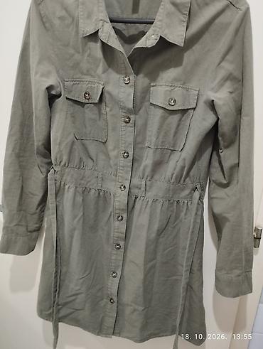 tunike prodaja: Odlična H&M maslinasto zelena košulja-haljina / vl 38 sa — 5