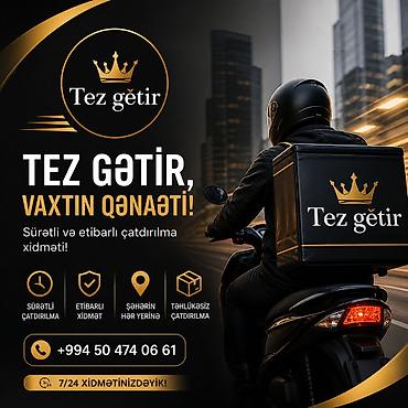 Услуги: Tez gətir – şəhərdaxili kuryer və çatdırılma xidməti Xidmətlər: - — 3