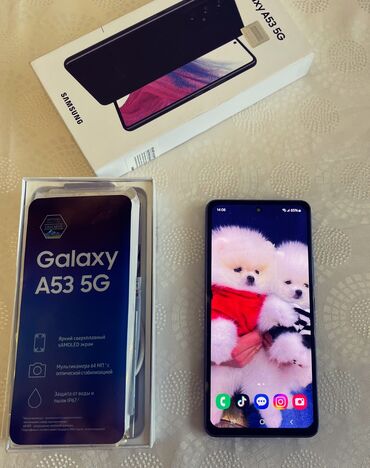 Samsung: Samsung Galaxy A53 5G, 128 GB, rəng - Qara, Barmaq izi, İki sim kartlı, Face ID