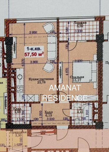 сдаю квартиру район восток 5: 1 комната, 57 м², Элитка, 2 этаж, ПСО (под самоотделку)