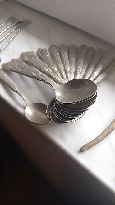 qaşıq dəsti: Kolleksiya çay qaşıqları dəsti - Material: metal (gümüşü rəng) — 1