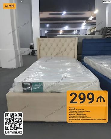 Mebel: Məhsul: Çarpayı (Kod: 4160) - Ölçü: 90 × 200 sm - Mexanizm — 1